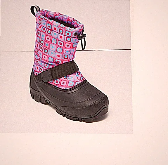 NEW Tamarack Girls Geometric Winter Pull On Snow Boot, Size 1, Pink